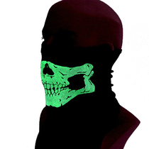 Outdoor riding dust-proof anti-wind sand mask multifunction Skull and skull mask luminous male and female half-face breathable military face towels