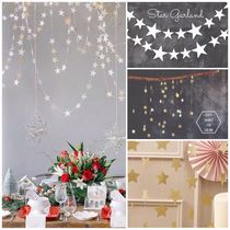 4 m golden five-pointed star paper string pull flower wedding hanging wedding decoration baby birthday party arrangement