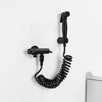 Export black all-copper toilet spray gun Companion toilet flushing device Womens wash high pressure water gun pressurized nozzle faucet