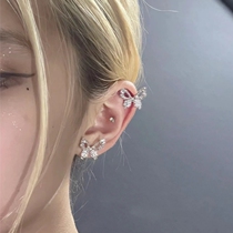 Jewelry Super Fairy S925 Silver Needle Hollow Butterfly Zircon Ear Stud Ear Clip High-end Sensation Ear Piercing Jewelry