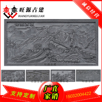 Antique large brick carving ancient building Huizhou relief ancient town streetscape decoration pendant Weiye Wanli 3*1 5m