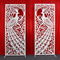 New wedding iron screen ornaments Peacock Phoenix screen wedding props stage decoration background window ornaments