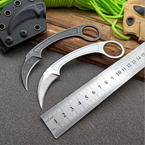 Bastinelli high hardness self-defense claw knife tactical small ring knife portable sharp cutter outdoor knife belt K sheath