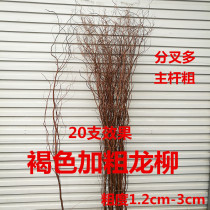 Dragon willow dragon Willow dry branches fake branches Brown Brown with leather dragon Willow decorative partition window decoration natural branches