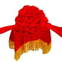 Big red flower ball opening ribbon cutting car new car unveiling Award Award corsage stone lion wedding hydrangea red red silk cloth