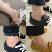 s925 sterling silver anklet female Japanese and Korean students simple versatile personality Fashion Net red tide 2020 new ankle chain