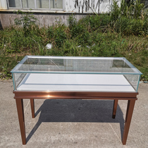 Stainless steel jewelry display cabinet gold jewelry transparent display cabinet commercial glass shop counter titanium wire drawing