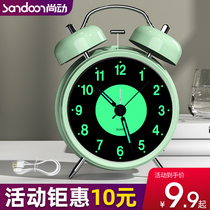 Charging luminous small alarm clock for students with wake-up artifact Boy girl bedside clock Childrens bedroom clock large volume