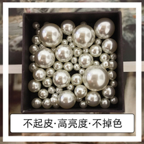 Straight Hole Plastic Imitation Pearl Accessories Diy Handmade Necklace material Package Ornament Accessories Perforated Round Loose Beads