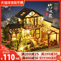 Puzzle three-dimensional 3d model building wooden puzzle small house wooden girl difficult Adult Adult super difficult woman