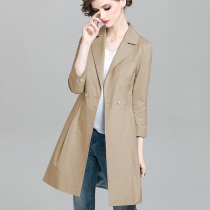 2022 Spring new retro ol fashion great clothes 100 hitch to build up a slim mid-length lady windsuit