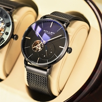 Swiss designer watches mens fully automatic mechanical table hollowed-out ultra-thin luminous waterproof male watch fashion trends