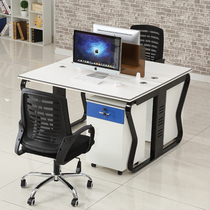Staff desk 1 meter long face-to-face sitting two-person screen partition work card double combination computer desk 1 4