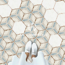 Vatican vintage old hexagonal small tiles balcony hexagonal flower slices Nordic kitchen bathroom wall tiles