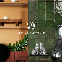 Van Nei olive green retro handmade brick Spain imported bathroom bathroom tile Kitchen balcony wall tile
