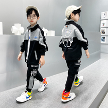 Boy Spring Clothing Suit 2022 New CUHK Children Boy Spring Autumn Season Han Edition Sports Two Sets Trend Clothes