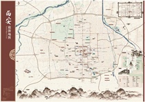 (Xian Tourist Map) Meet Changan to go to a thousand-year-old capital of the thirteen dynasties about 80 * 60cm Xian and its surrounding tourist attractions and cultural characteristics