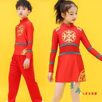 Chinese style cheerleading team uniform dance costume female children adult long sleeve cheerleading sports meeting performance costume