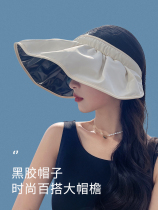 Empty top sunhat women Summer anti-UV hat folding sun hat Summer sun hat Hood Face Haircut Shell Hat