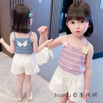 Japan JULIPET GIRLS CAMISOLE COTTON SUMMER BABY TOP BABY CHILDREN SUMMER THIN T-shirt OUTSIDE WEAR