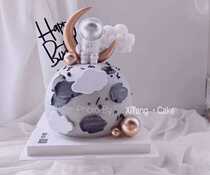Creative astronaut spaceflight astronaut gold silver moon cake decoration matching supplies
