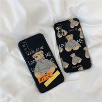 Huawei Nova6 mobile phone case Tide brand bear nova6se shell all-inclusive lens anti-drop mobile phone case straight edge liquid silicone 5g soft shell Korean wind creative Net red cartoon couple men and women