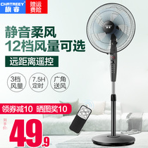 Qi Rui fan floor fan silent household Gale small dormitory mechanical desktop vertical remote control shaking head electric fan