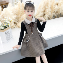 Girl autumn two-piece foreign style suit 2021 New Net Red children small fragrant style princess dress early autumn dress