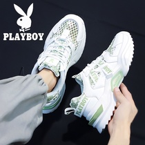  Playboy mens shoes summer thin breathable sports net daddy hollow out running summer all-match trendy shoes