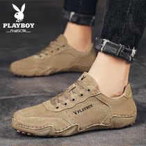 Playboy Mens Shoes 2021 New Autumn Loafers Leather Bean Shoes Driving Mens Casual Leather Shoes