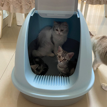  Cat litter basin Extra large fully enclosed deodorant and splash-proof oversized cat toilet cat shit basin anti-belt sand into cat supplies