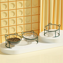 Cat bowl ceramic cat food basin double bowl Dog Bowl Pet Bowl cat food bowl water bowl cat supplies to protect cervical spine against overturning