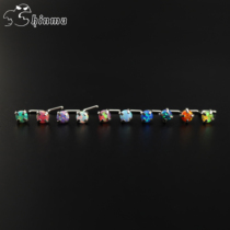 shinma Titanium Steel Aobao Opel L type anti-drop nose nail nose ring claw inlaid with European and American trend fashion puncture jewelry