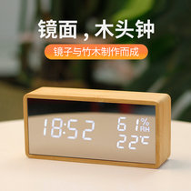 Net red alarm clock ins Super fire silent bedroom bedside clock get up artifact LED smart clock creative living room ornaments