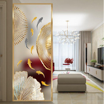 Modern simple living room screen partition art glass masonry lightweight luxury household decorated bedroom to block nine fish tempered