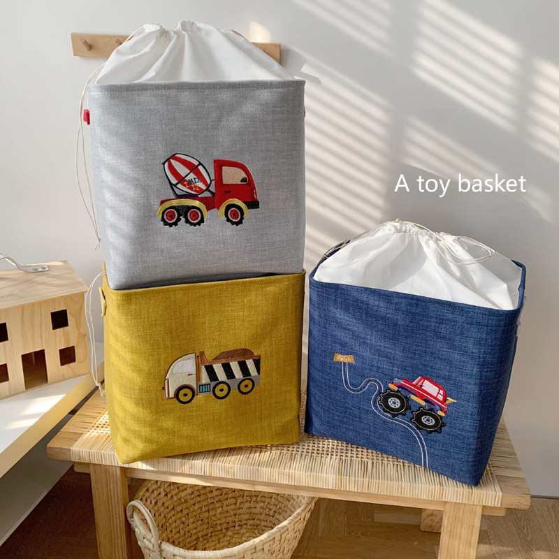 Toys to collect buckets thick cloth children to collect baskets cartoon belt bundles large-scale collection of baby clothes dirty clothing bucket