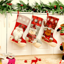 Korean creative Christmas stocking gift bag long hair three-dimensional snowman old Elk gift bag candy bag New