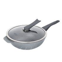 Left Home Kitchen Medical Stone color frying pan less oil smoke Non-stick Pan Energy-Concentrated Round Bottom 32cm Home Generic Stir-fry