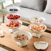 Fruit plate living room coffee table Household simple net Red multi-layer Nordic ins light luxury wind snack plate basin fruit basket