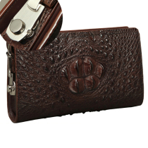 Lukani crocodile leather handbag mens combination lock large capacity clutch leather long zipper wallet Tide mens bag