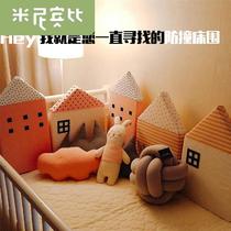Crib anti-collision bed circumference three-sided soft bag cotton protective cushion baby childrens bed blocking cloth splicing bed bed