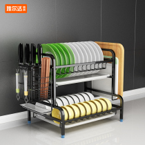 304 stainless steel kitchen bowl rack drain rack for drying dishes chopsticks dishes dishes dishes and cupboards storage rack storage rack 2 floors