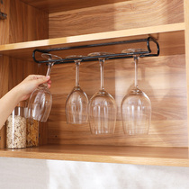 Home upside down goblet rack high-grade 304 stainless steel red wine glass rack light luxury bar wine glass storage rack