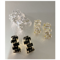 Ultra-flashy network exploits Japan-ROK high level Zircons Stone Mosquito Coil Pan Without Earhole Ear Clip Female Temperament Earrings Earrings Earrings