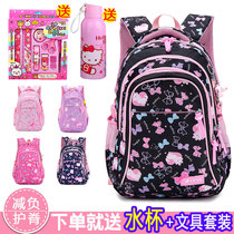 Junior high-capacity backpack Primary School students 3-5-6 grade burden reduction Ridge cartoon childrens schoolbag girl super light