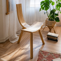 Han white wax solid wood T-shaped chair back chair decoration small space stool home living room table leisure furniture