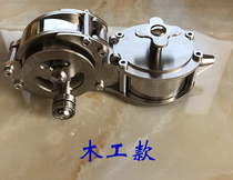 Stainless steel fountain woodworking section