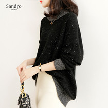 2020 new sequin round neck pullover wool sweater womens base shirt sweater temperament