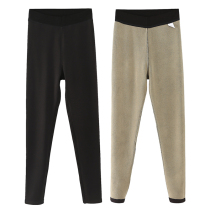 Lambness Black thin cotton pants womens high waist high-weight leggings autumn and winter magic pants