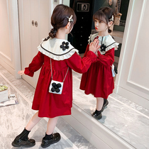 Girl Lian Dress Spring Dress 2022 New Ocean Gas Trendy Children Dress Princess Dresses Spring Autumn CUHK Child Skirt Tide